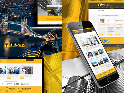 Tankbank International Website Design chemical design international logistic oil oilandgas storage tankbank web webdesign website yellow