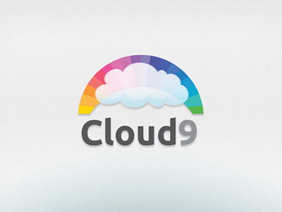 Cloud 9 brand brand name cloud cloud9 colorful colors creative eight emblem graphic identity label logo logotype marker nine number petals professional rainbow sky spiral stamp symbol technology trademark
