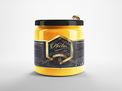 Nectar honey packaging branding bee croatia gold hive honey honey packaging jar natural nectar packaging yellow