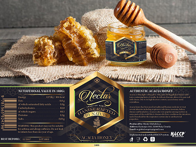 Nectar honey packaging branding bee croatia gold hive honey honey packaging jar natural nectar packaging yellow