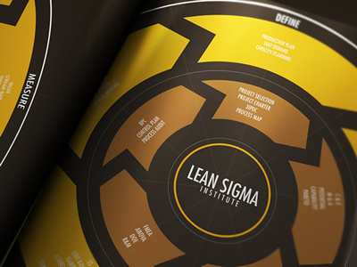 Lean Six Sigma Information Design Infographic Poster business process data sets info graphic infographic infographic poster information design institute lean sigma lean six sigma pie chart strategy visualization yellow infographic