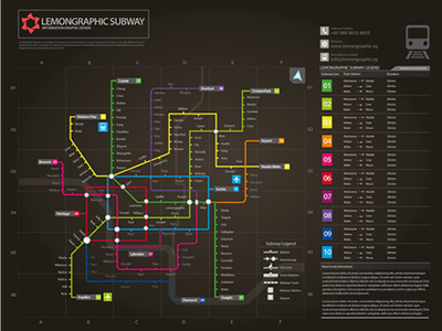 Subway infographic design elements + grid system