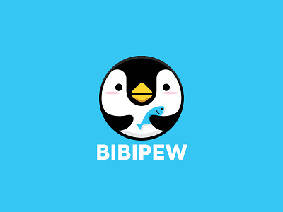 Bibipew Penguin Fish Logo Design