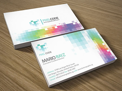 Pixel code Corporate Business Card brand branding business business card card clean code corporate corporate business card cube landscape minimalism modern name card pixel business card pixel card pixels portrait print ready professional professional card template