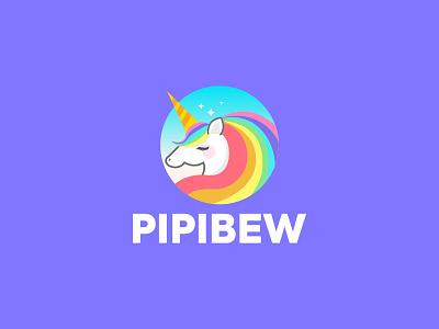 Pipibew rainbow unicorn logo design colorful fantasy horse icon design logo magic pegasus pipibew pony rainbow unicorn youtube