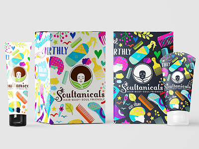 Soultanicals Packaging & illustration Design africa african afro body lotion bodycare haircare handcraft herbal illustration organic packaging soultanicals