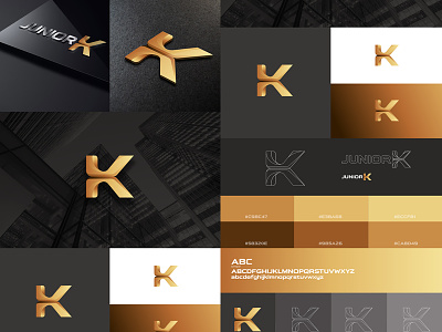 Junior K Black And Gold Branding Design Logo And Color Palette 0