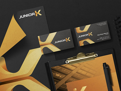 Junior K Black And Gold Branding Design Stationery Set