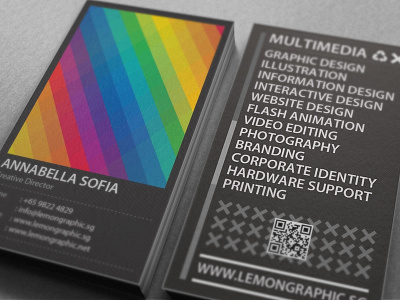 Rainbow Typography business card design
