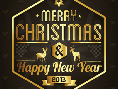 Typography Merry Christmas Card 2013 GOLD EDITION 2013 card 2013 christmas card christmas happy new year 2013 happy new year card merry christmas merry christmas card new year 2013 new year card typography christmas typography christmas card 2013