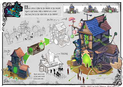 Witch House color concept drawing enviroment games illustration theme themepark witch