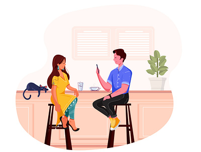 Meet charecter design dating design graphic design illustration love meet up vector
