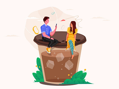 Coffee Time charecter design coffee creative illustration lover meeting