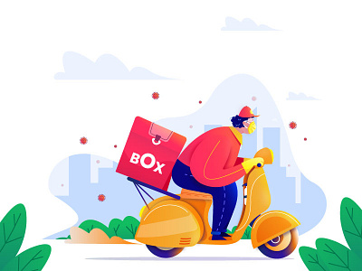 Delivery Boy box charecter design delivery food food delivery illustration restaurent