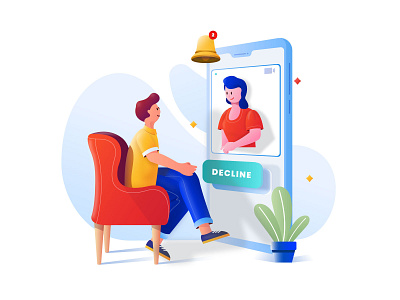 VIDEO CALL call character concept art illustration video videocalling
