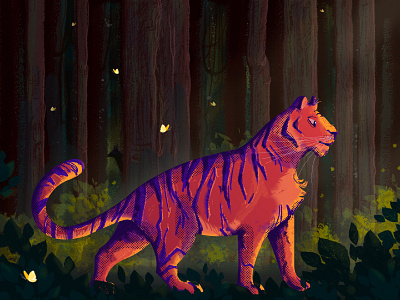 Tiger animal charecter design illustration royel bengal tiger vector wild animal wild tiger