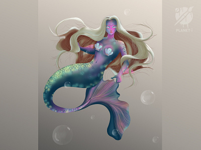 Mermaid charecter design concept art fantasy art illustration