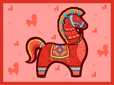 POHELA BOISHAKH (Horse) charecter design game graphic design illustration typography