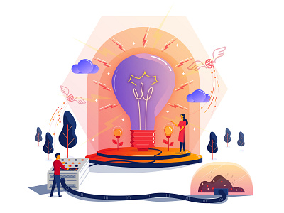 Electricity Generation charecter design design graphic design illustration