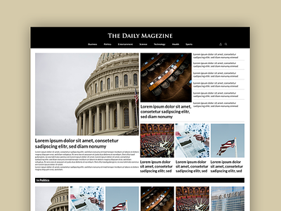 Magazine website design