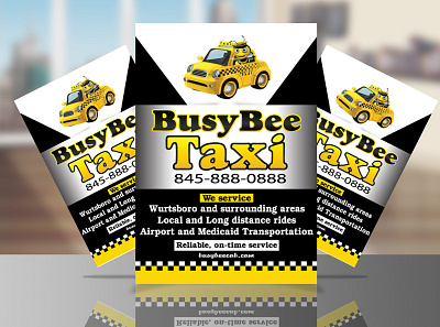 Busy Bee Taxi Flyer adobe illustrator adobe photoshop cc branding busy bee taxi flyer design flyer flyer design graphic design promotional flyer sell sheet taxi flyer