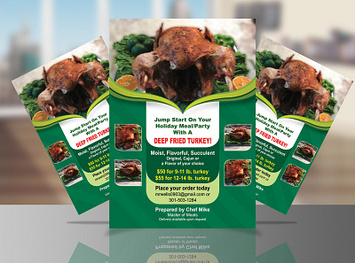 Deep Fried Turkey Flyer adobe illustrator adobe photoshop cc aliakborripon branding deep fried turkey flyer design flyer flyer design food food flyer graphic design promotional flyer sell sheet