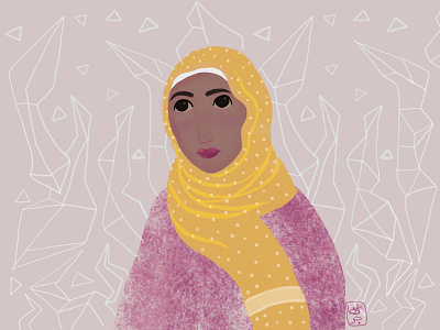 Girl In Pink character color design girl hijab illustration pink