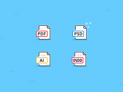 Icon set | PDF | PSD | Ai | INDD icons illustrator indesign minimal pdf photoshop psd shapes vector