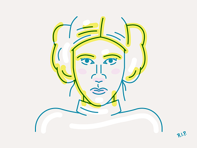 Rest In Peace Princess Leia actor carrie fisher illustration leia princess star wars
