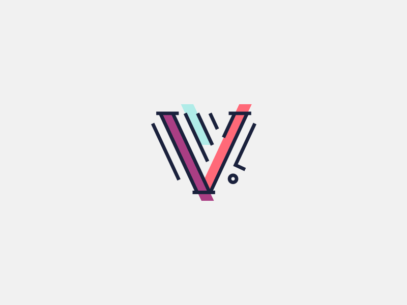 vision.less logo alphabet branding colors lines logo minimal simple typography v