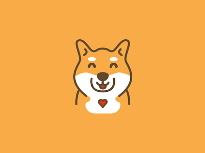 Happy dog dog hachiko happy heart illustration shiba shiba inu