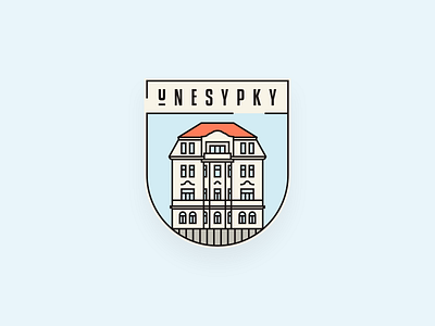 U Nesypky badge branding czech house industrial logo minimal outline prague property street
