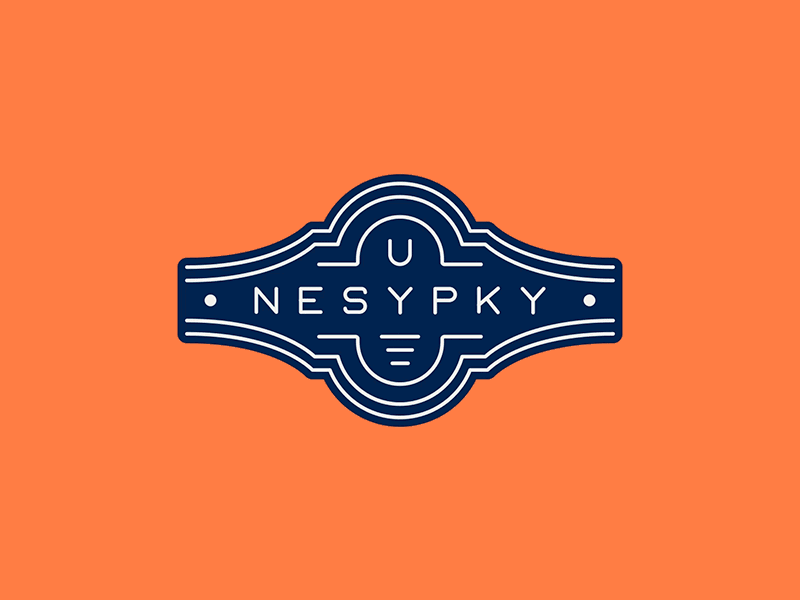 U Nesypky badge branding czech house industrial logo minimal outline prague retro street typography