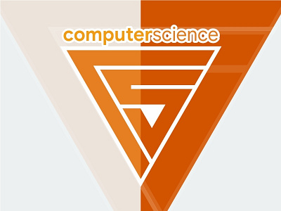 Computer Science computer design flat logo programmer typography vector