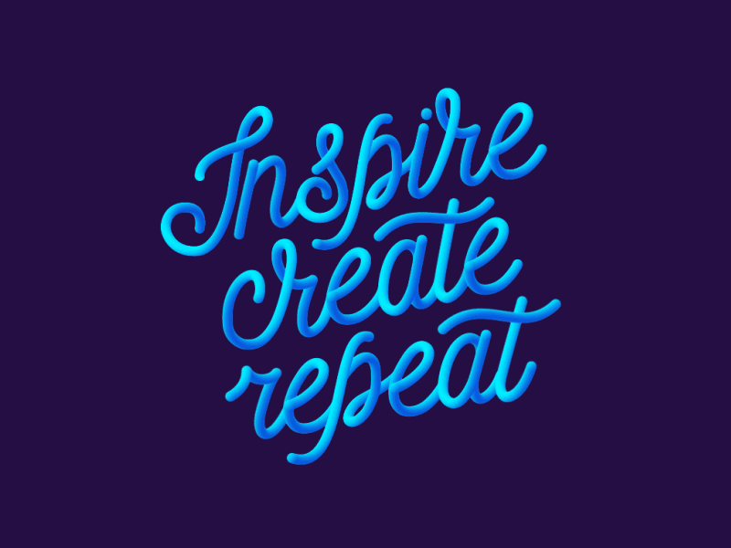 Inspire Create Repeat animation lettering