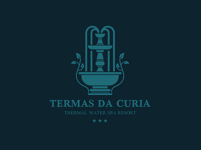 Termas da Curia Logo Proposal blue nature spa water