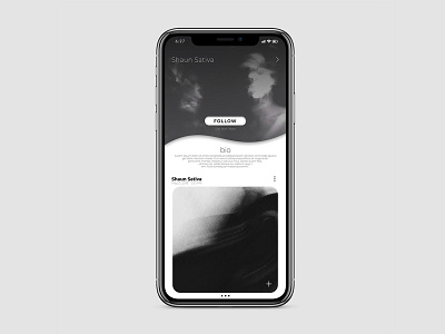black&white profile UI by Shaun Sativa on Dribbble