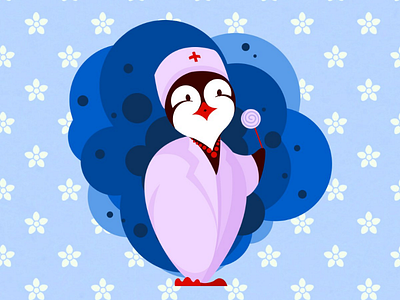 Pinguin illustration pinguin blue doctor