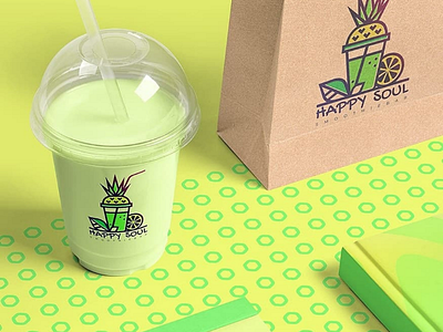 Logo HappySoul logo smoothie healthyfood summer