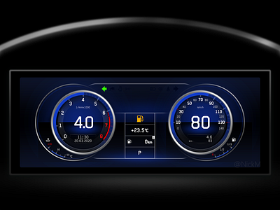 Daily Redesign UI02 ABT car car cluster car dashboard design hmi redesign ui ux