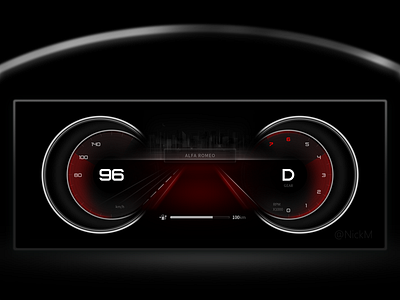 Daily Redesign UI10 Alfa Romeo alfa romeo car car cluster car dashboard design hmi redesign ui ux