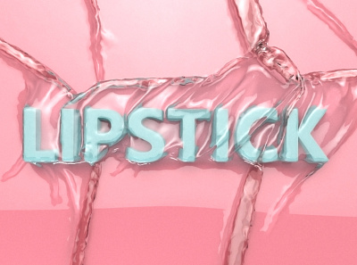 lipstick text 3d illustration design logo ui