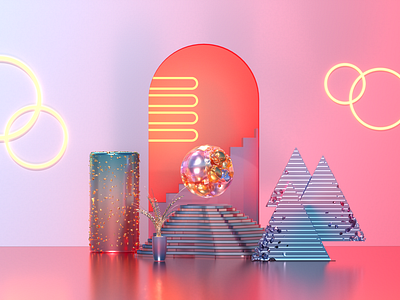 Vaporwave 3D Art