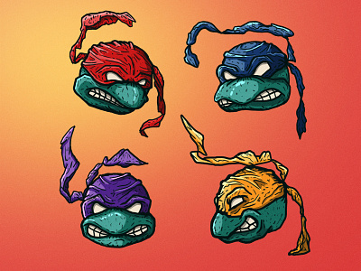 Cowabunga! cartoon doodles drawing illustration ninja turtle photoshop turtle
