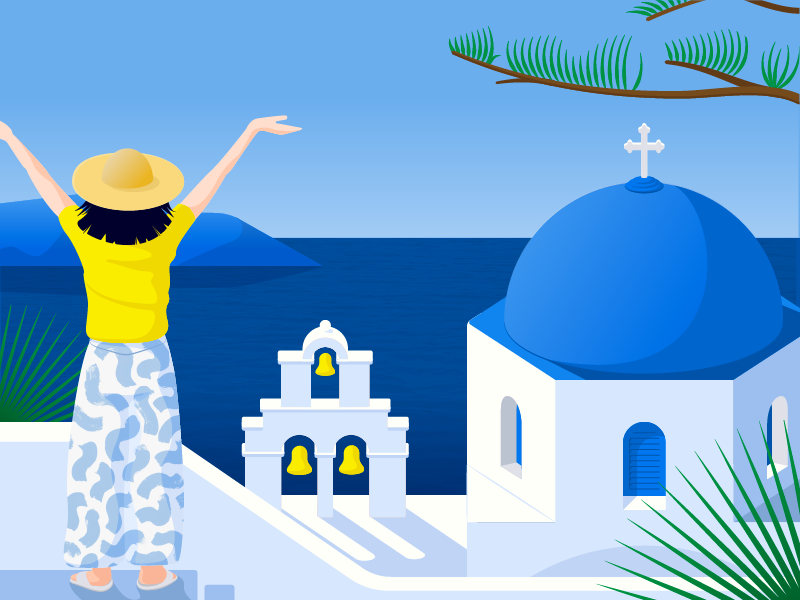 Santorini by Martin de Rooij on Dribbble
