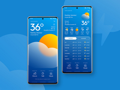 Weather Mobile App Design app clean colors hava durumu icons kreakif mobile soft turkey ui weather
