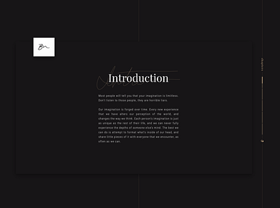 Story Introduction Screen design typography web