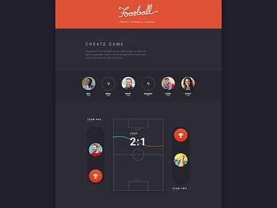 Foosball UI app design ui