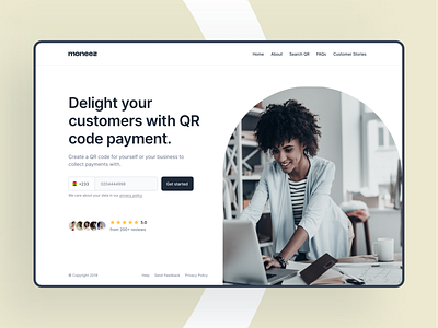 Moneez - QR Code Payment fintech minimal payment app product design qrcode web app