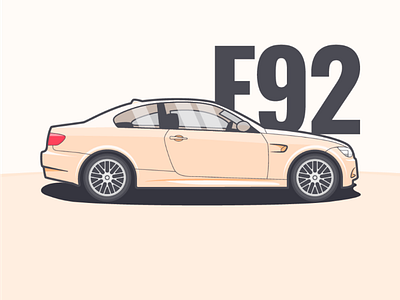 BMW e92 car side illustration bmw